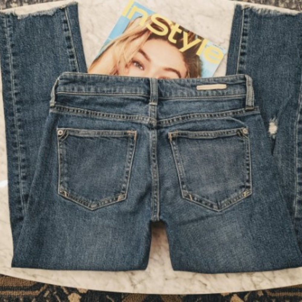 Anthropologie Pilcro & the Letterpress Jeans Slim Boyfriend Distressed 24 Petite - Picture 3 of 15